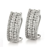 1.43 Cts. 18K White Gold Diamond Hoop Earrings